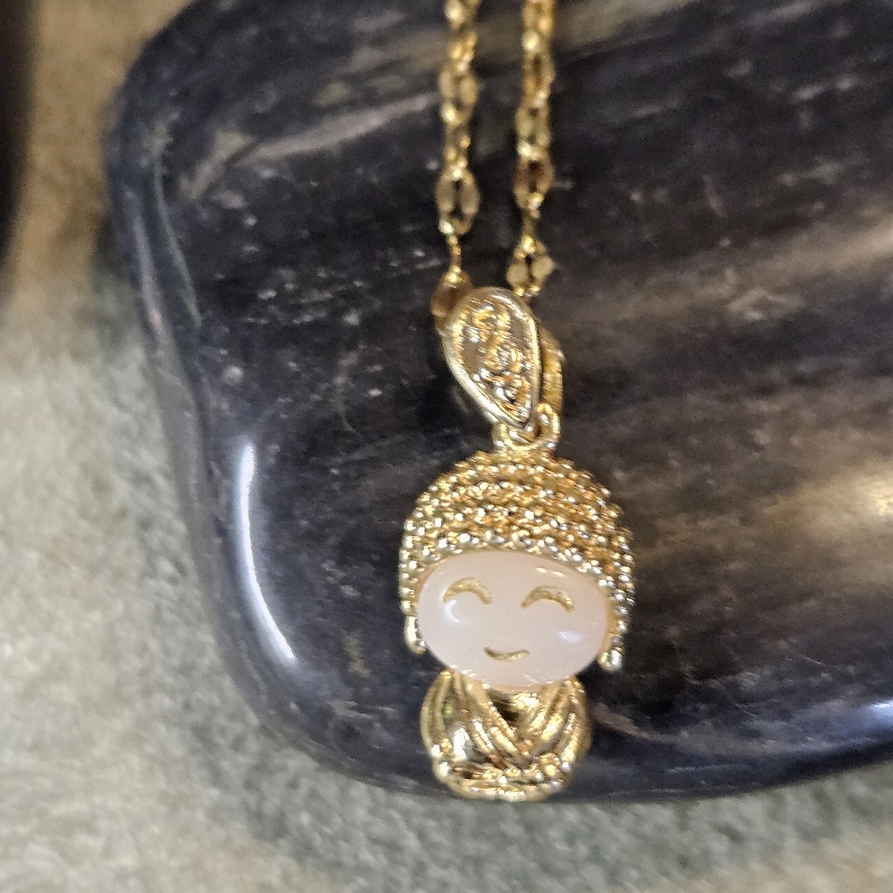 Beautiful Gold Peaceful Monk Necklace